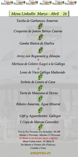 Menu LinkedIn Amarras Mayo